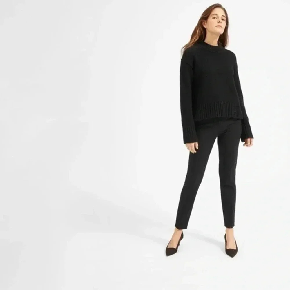 Everlane black wool blend slim pants 0